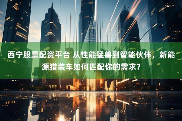 西宁股票配资平台 从性能猛兽到智能伙伴，新能源猎装车如何匹配你的需求？